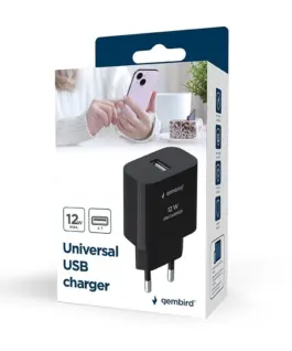 Alternative view of Gembird универсално зарядно USB, 2.4 A, черен