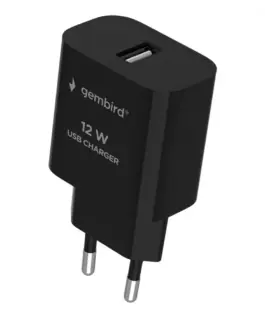 Gembird универсално зарядно USB, 2.4 A, черен