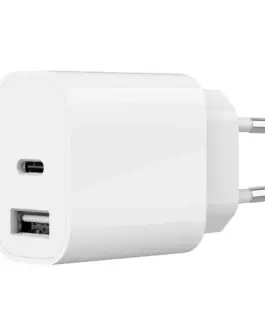 Gembird универсално зарядно USB-A+C, 2.4A, бял