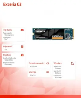 Kioxia SSD Exceria G3 1TB 2280 PCIe5.0 10000/8900 MB/s