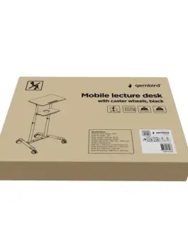 Alternative view of Gembird Mobile lecture desk with caster wheels, height adjustment, черен