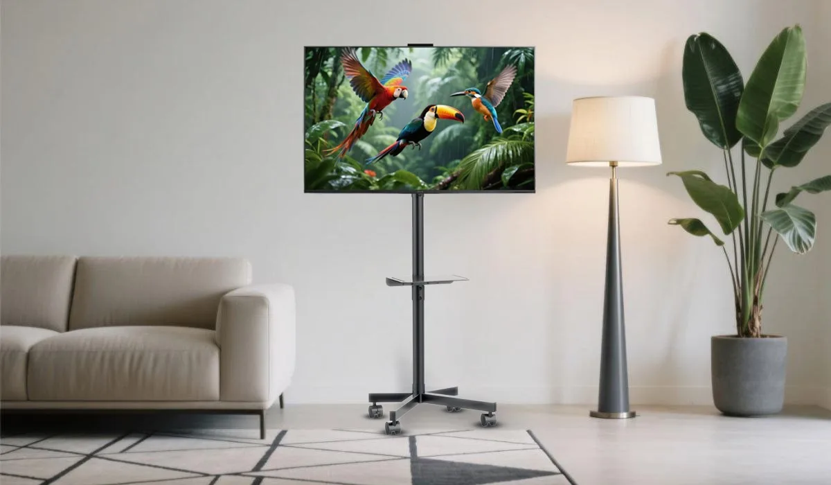 Gembird TV floor stand with caster wheels (tilt), 32-55-inch - Image 4