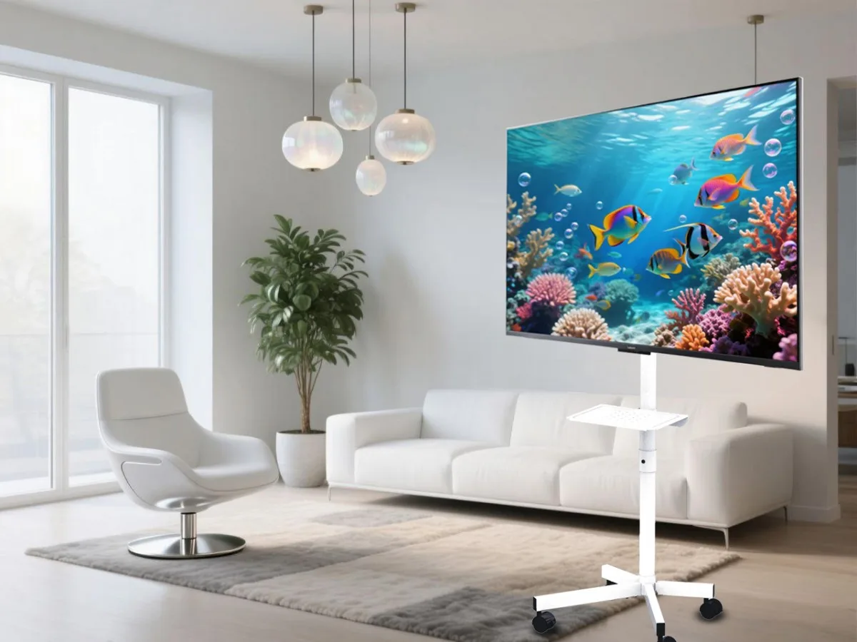 Gembird TV floor stand with caster wheels, 32-55-inch - Image 3