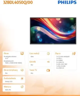 Philips Monitor 32BDL4050Q 32 Public Display