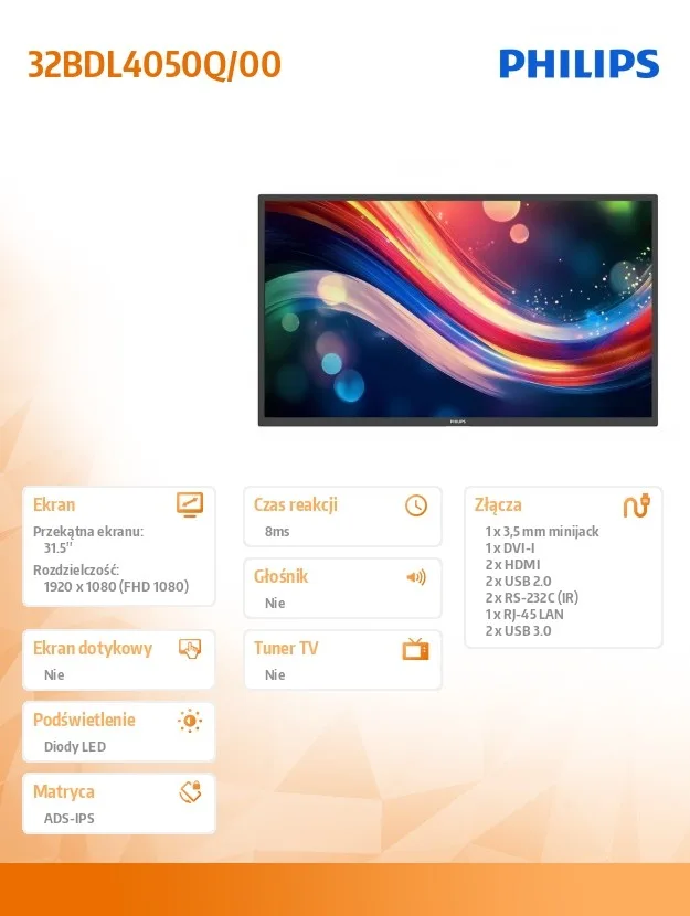 Philips Monitor 32BDL4050Q 32 Public Display - Image 3