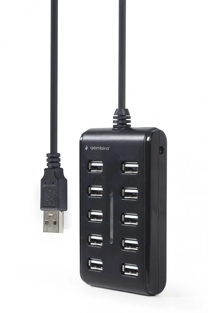 Gembird HUB USB 2.0 10 ports черен