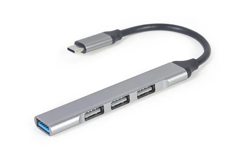 Gembird HUB USB-C silver 1xUSB 3.0 3xUSB 2.0