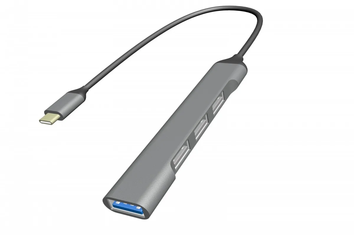 Gembird HUB USB-C silver 1xUSB 3.0 3xUSB 2.0 - Image 3