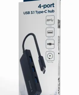 Alternative view of Gembird HUB USB-C черен 4 ports USB 3.1 A (Gen1)