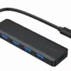 Gembird HUB USB-C черен 4 porty USB 3.1 Gen1 PD