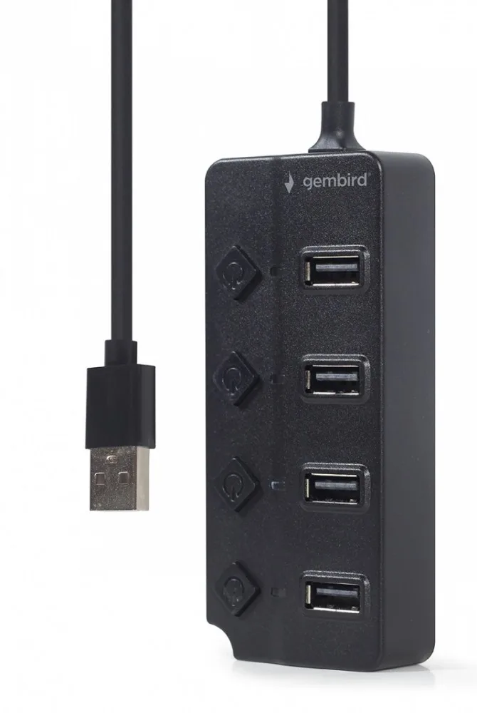 Gembird HUB USB 2.0 черен 4 ports with switches