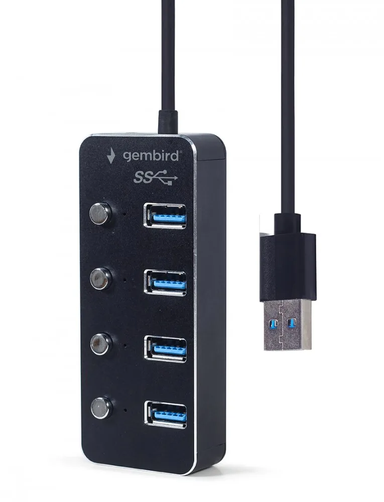 Gembird HUB USB черен 4xUSB3.1 switches on/off