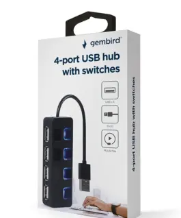 Alternative view of Gembird HUB USB 2.0 черен 4 ports with switches
