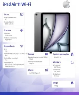 Alternative view of Apple iPad Air 11 inches WiFi 128GB Space сив