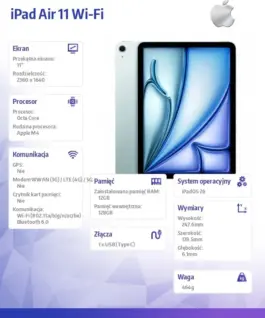 Alternative view of Apple iPad Air 11 inches WiFi 128GB Blue