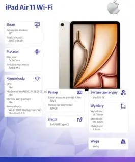 Alternative view of Apple iPad Air 11 inches WiFi 128GB Starlight