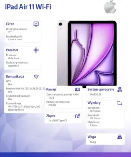 Alternative view of Apple iPad Air 11 inches WiFi 256GB лилав