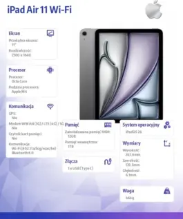 Alternative view of Apple iPad Air 11 inches WiFi 1TB Space сив