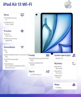 Alternative view of Apple iPad Air 13 inches WiFi 128GB Blue