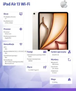 Alternative view of Apple iPad Air 13 inches WiFi 128GB Starlight