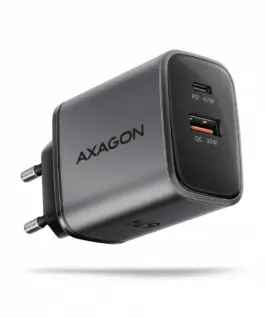 AXAGON мрежово зарядно ACU-PQ67 67W, GaN, USB-A + USB-C
