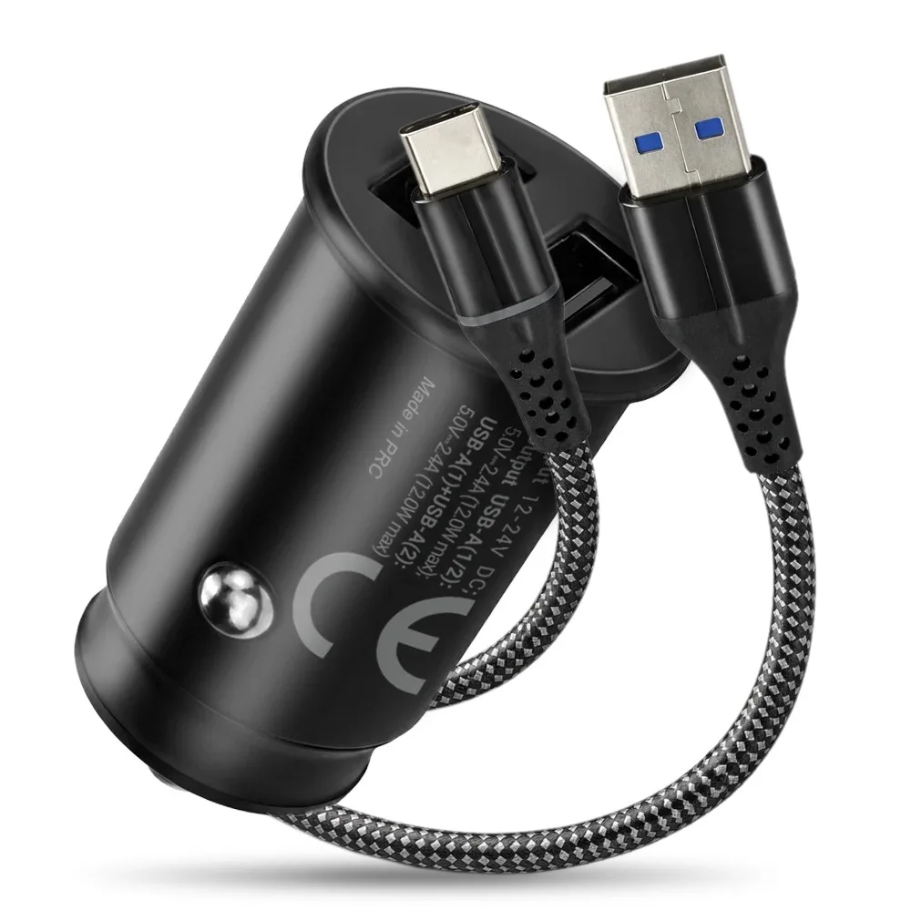 everActive зарядно за кола CC-25C 2XUS B 12W + CABEL USB-C