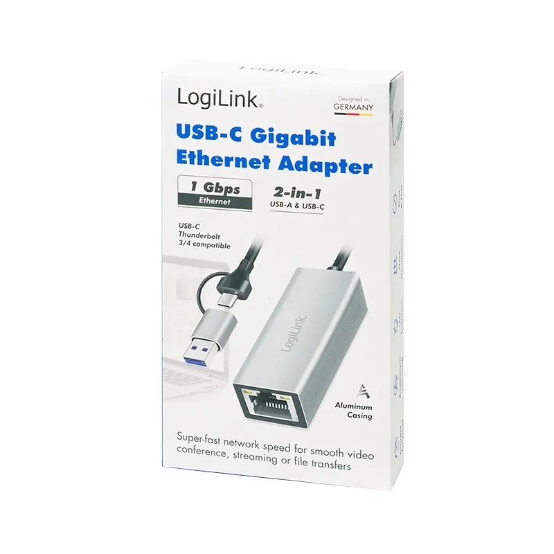 LogiLink USB-C to gigabit etherne t адаптер with 2in1 USB - Image 5