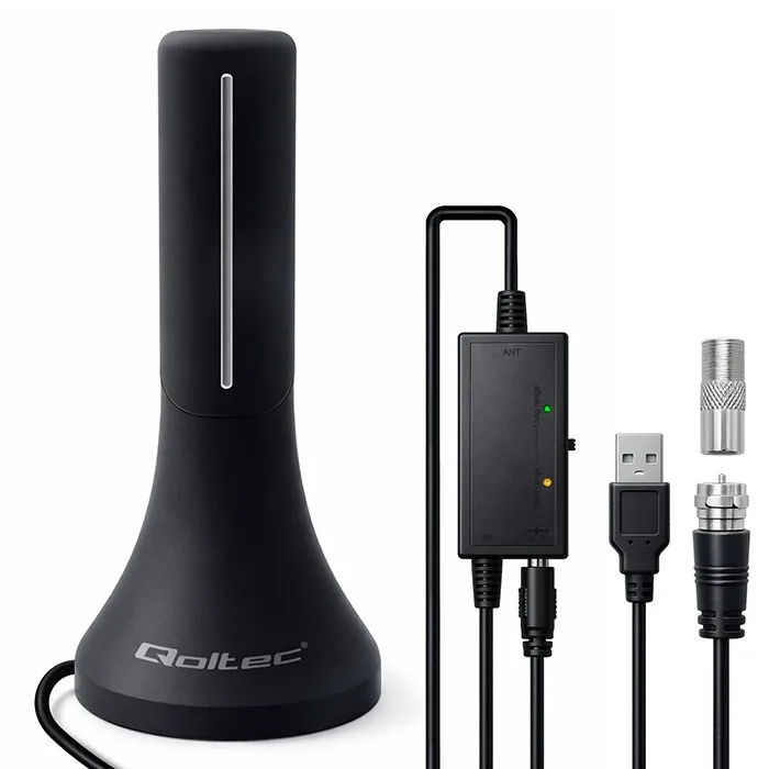 Qoltec DVB T T2 antenna 4K signal amplifier 32dBi