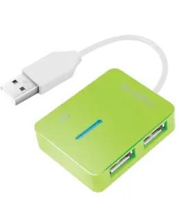 Alternative view of LogiLink USB2.0 Hub 4-port, smile ,зелен