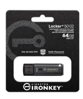 Kingston Pendrive 64GB IronKey Locker+50 G2 AES-256 FIPS 197