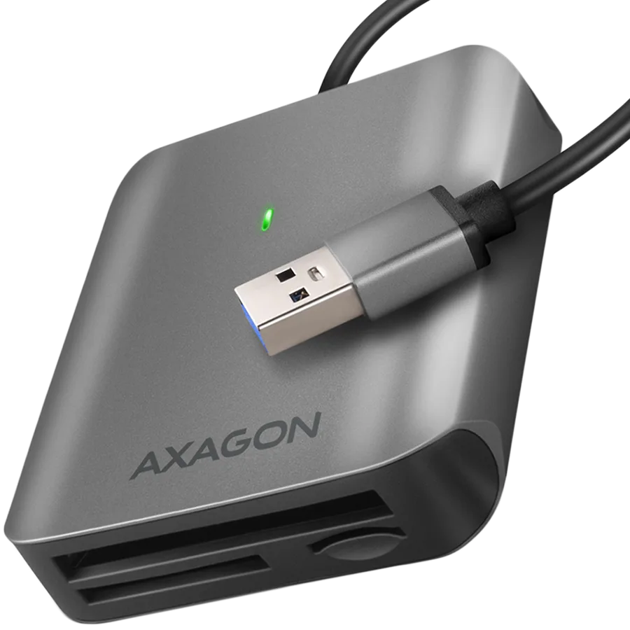 Карта памет Axagon Aluminum high-speed USB-A 3.2 Gen 1 memory card reader. 3 slots