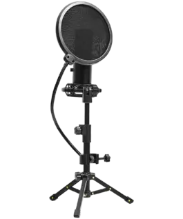 Геймърски микрофон LORGAR Voicer 721 Gaming Microphone Black USB condenser microphone with tripod stand pop filter inclu