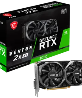 Видео карта MSI Video Card Nvidia GeForce RTX 3050 VENTUS 2X XS 8G OC 8GB GDDR6 128bit Boost: 1807 MHz 2560 CUDA Cores P