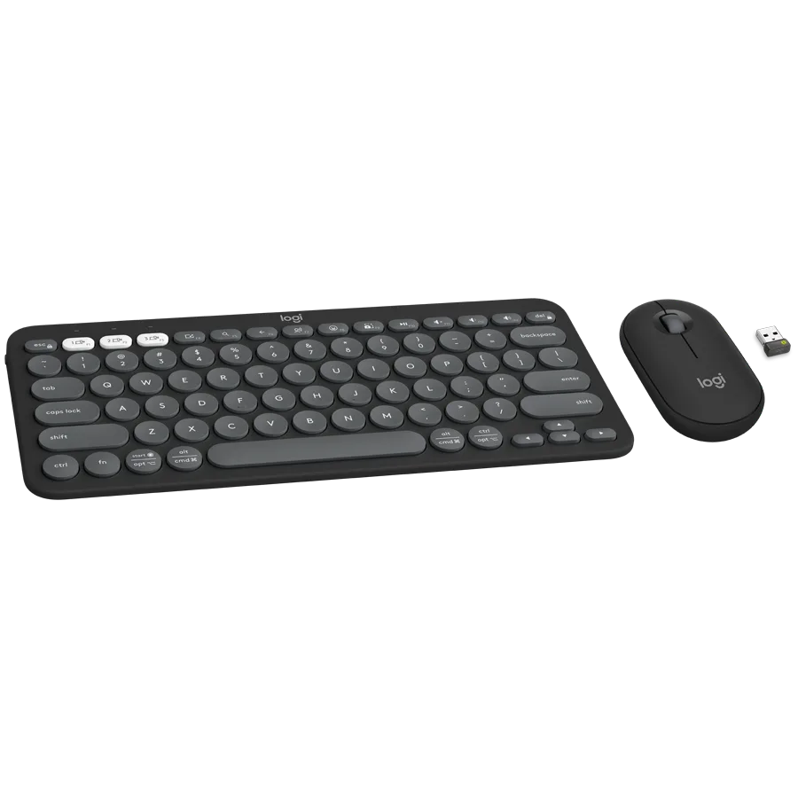 Клавиатура LOGITECH Pebble 2 Bluetooth Keyboard Combo - TONAL GRAPHITE - US INTL