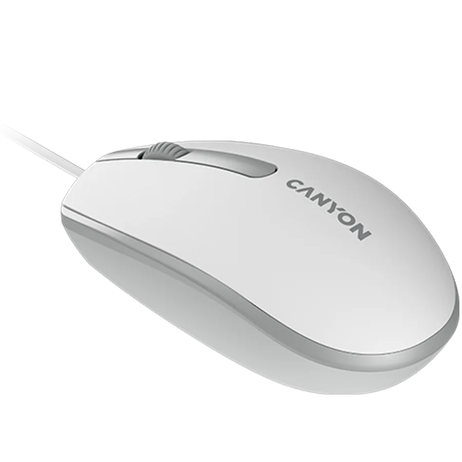 Мишка за компютър CANYON mouse M-10 Wired White Grey - Image 4