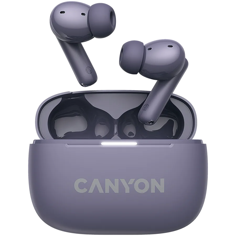 Bluetooth слушалки CANYON headset OnGo TWS-10 ANC+ENC Purple