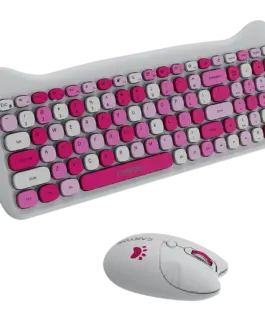 Клавиатура CANYON HSET-W6 EN Keyboard+Mouse Kitty Edition AAA+АА Wireless