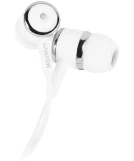 Слушалки CANYON Stereo earphones with microphone White