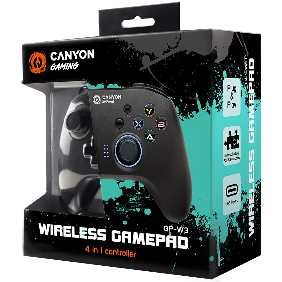 Геймпад CANYON gamepad GP-W3 Android/Nintendo/PC/PS3 Wireless Black - Image 56