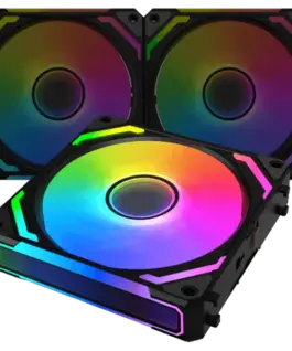 Вентилатор Starlink Ultra EN40412 3PCS Black Easy Clip On & Smart Link FanARGB & PWM CableGalaxy II Fan Control Box & Re