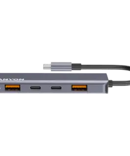 USB хъб CANYON hub DS-18 5in1 USB-C Grey