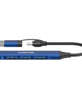 USB хъб CANYON hub DS-02 4in1 USB-A/C Blue