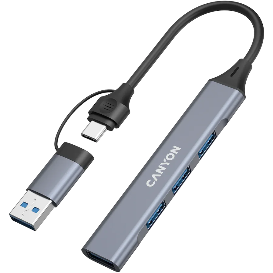 USB хъб CANYON hub DS-02 4in1 USB-A/C Grey - Image 67