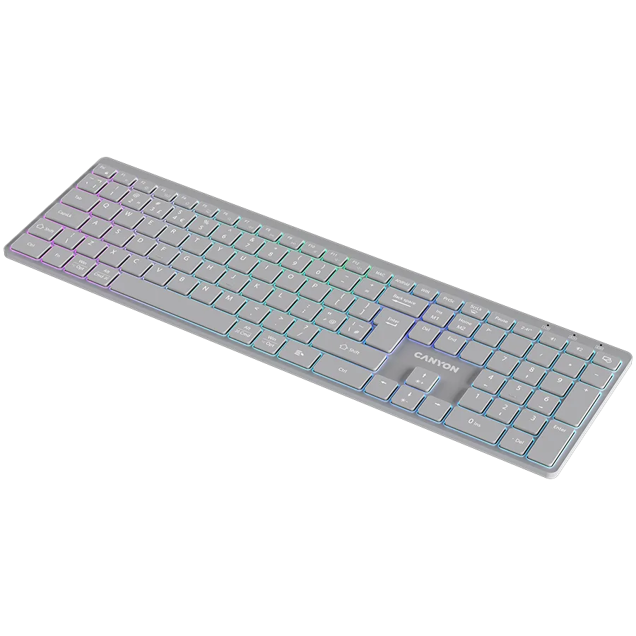 Клавиатура CANYON keyboard HKB-W11 UK/US RGB Dual Mode Wireless Grey - Image 44