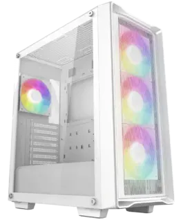 Кутия за компютър DeepCool CC560 MESH WH V2 Mid Tower Mini-ITX/Micro-ATX/ATX 2xUSB3.0 1xAudio 4x120mm Pre-Installed ARGB