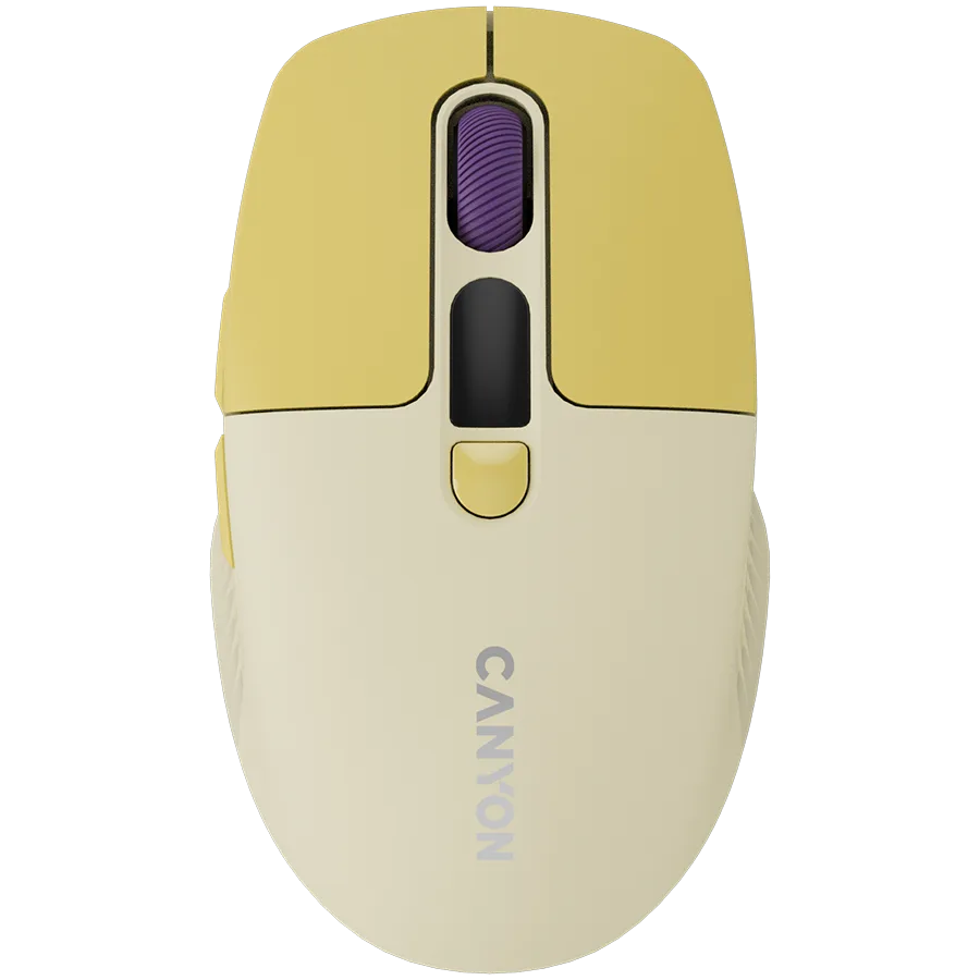 Безжична мишка CANYON mouse MW-26 LCD Silent Dual Mode Wireless Yellow