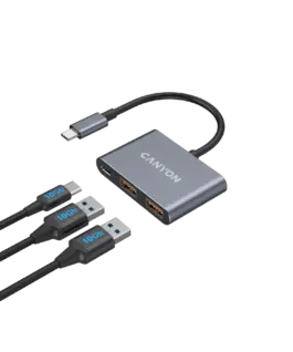 USB хъб CANYON hub DS-3 3in1 USB-C Dark Grey