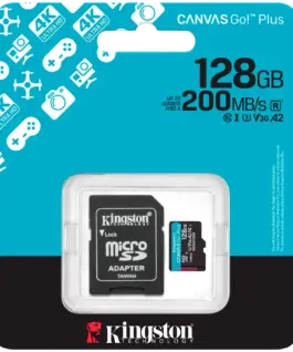 Карта памет Kingston 128GB microSDXC Canvas Go Plus Gen4 200MB/s A2 U3 V30 Card +