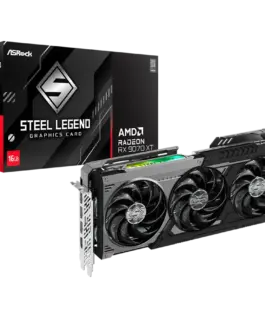 Видео карта ASROCK Video Card AMD Radeon RX 9070 XT Steel Legend Dark 16GB GDDR6 256-bit HDMI 3x
