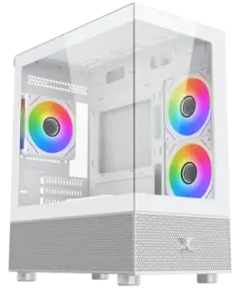 Кутия за компютър Alphard M Arctic (WH MATX U3x1 & U2x2 2PCS TG 3PCS G20A Arctic Reverse & 1PC G20A Arctic ARGB